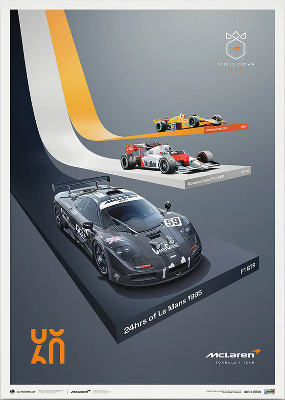 Poster McLaren Triple Crown 50x70cm