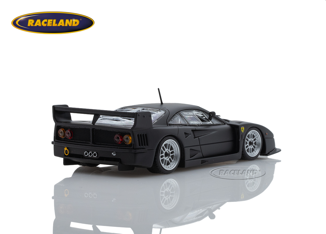Ferrari F40 LM Präsentationsmodell 1996 - matt schwarz, silberne Enkei Rädern