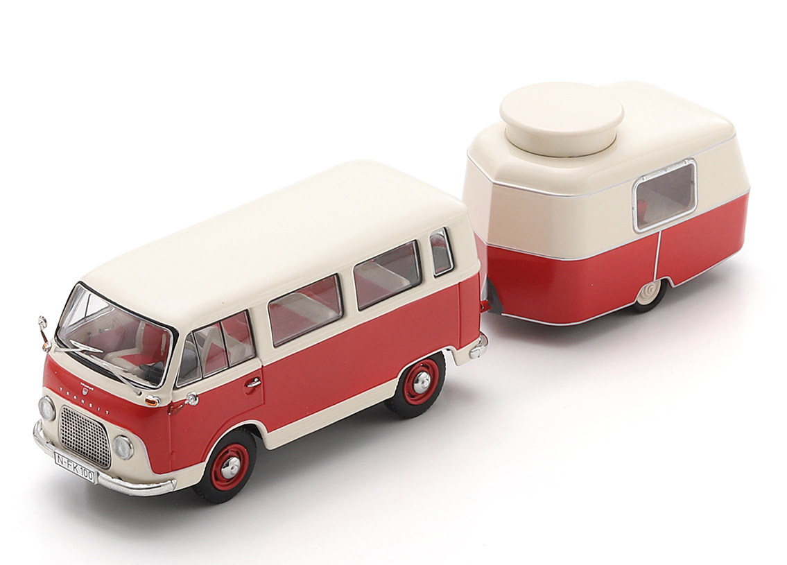 Ford FK 1000 mit Eriba Puck Anhänger 1955 - rot/weiss