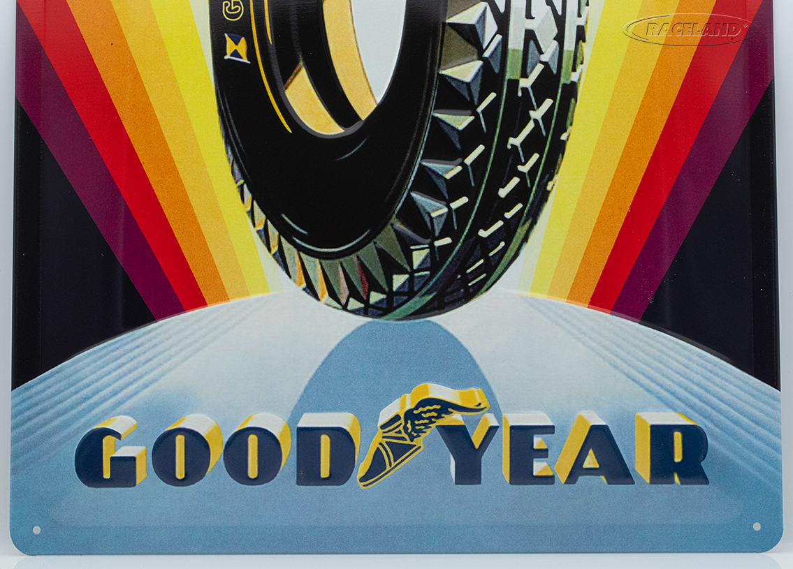 Blechschild Goodyear Rainbow Wheel 30 x 40cm