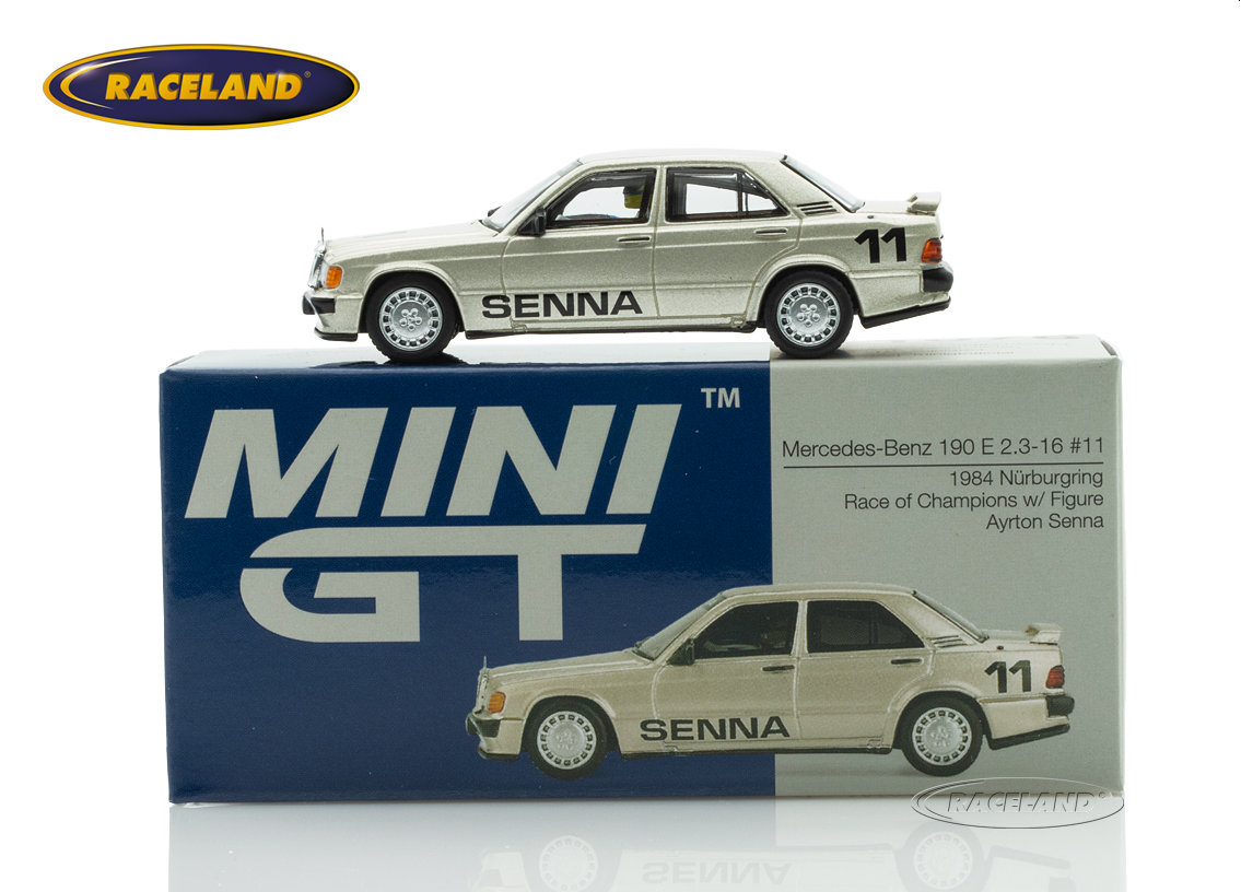 Mercedes Benz 190E 2.3 Race Of Champions 1984 mit Ayrton Senna Figur