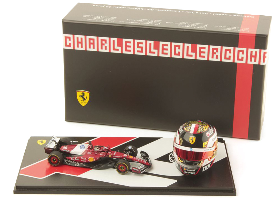 Ferrari SF-25 Scuderia Ferrari F1 + Helm 1:5 Set GP Abu Dhabi 2025