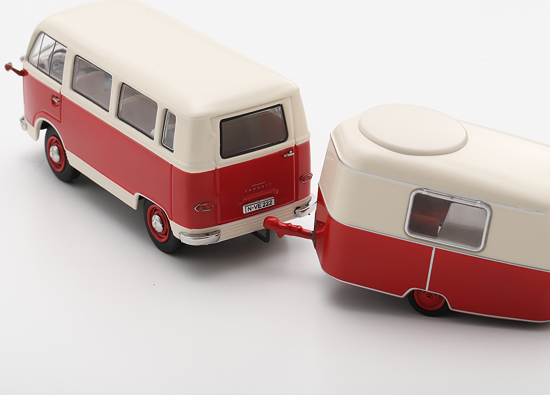 Ford FK 1000 mit Eriba Puck Anhänger 1955 - rot/weiss