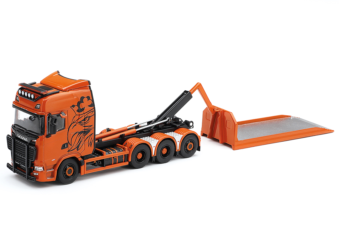 Scania 770S B8X4NA Hooklift Flatbed 2025 - orange