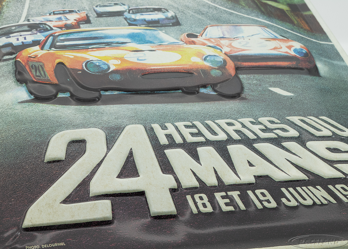 Blechschild 24H Le Mans Racing Poster 1966 20 x 30cm