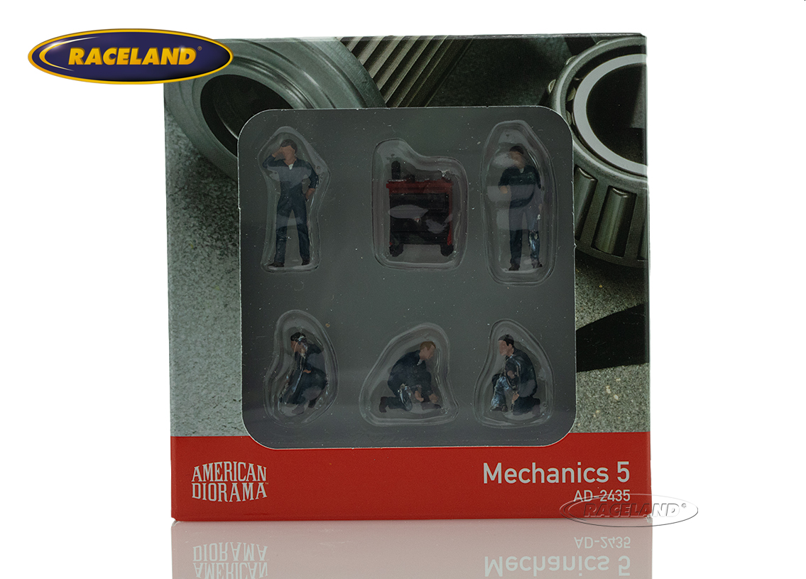 Figuren Set Mechaniker 5 Figuren mit Werkstattwagen