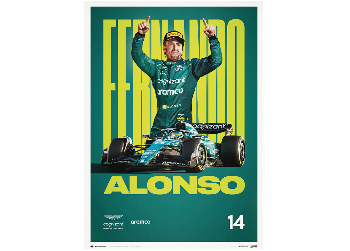 Poster Aston Martin Aramco Cognizant Formula One 2023 Fernando Alonso 50x70cm