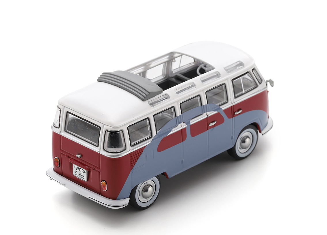 VW T1 Samba mit beidseitigem VW Beetle Design 1962 - rot/weiss