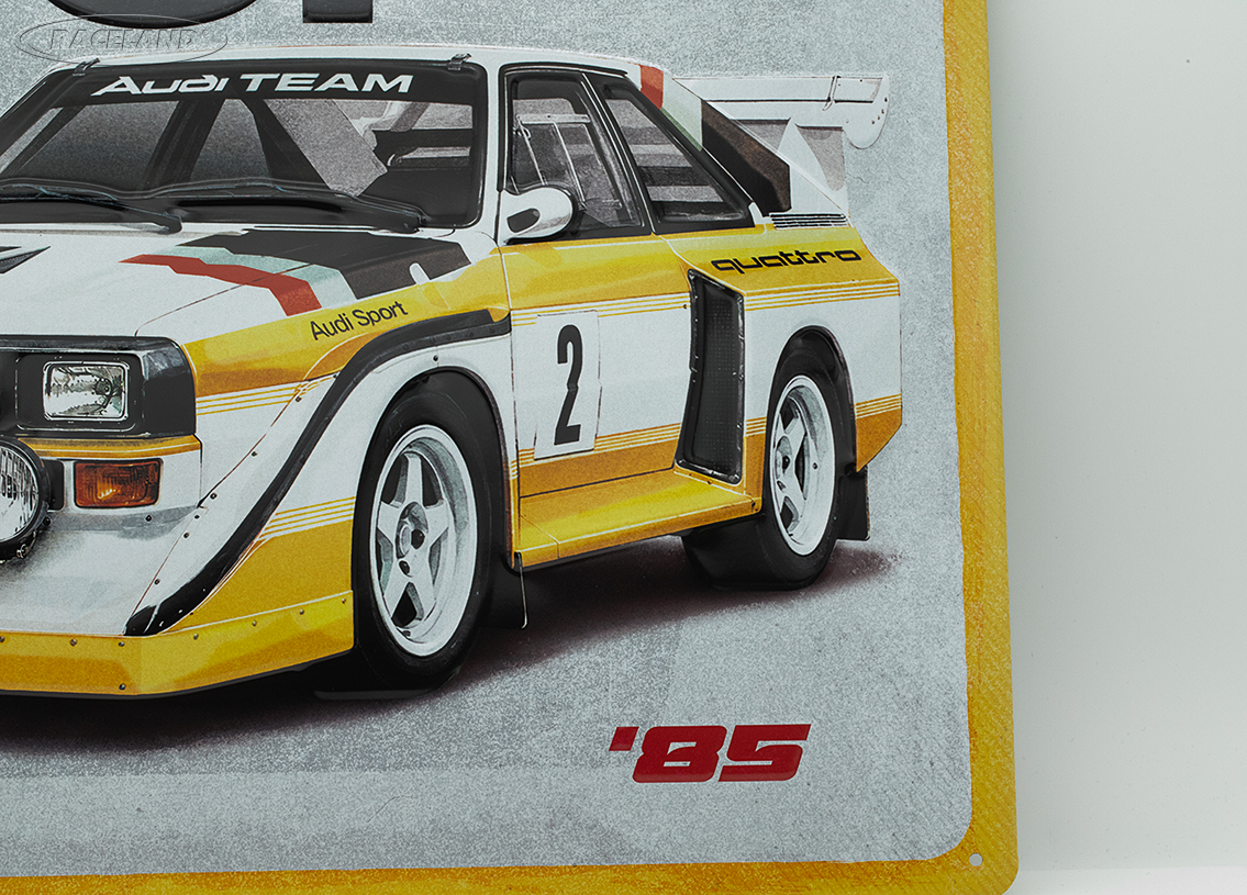 Blechschild Audi Sport Quattro S1 E2 Gruppe B 30 x 40cm