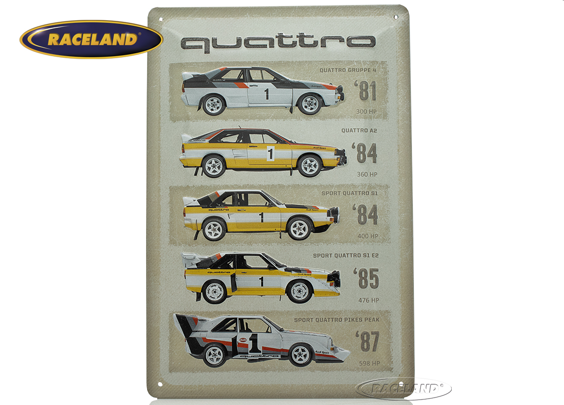 Blechschild Audi Sport Quattro Evolution 20 x 30cm