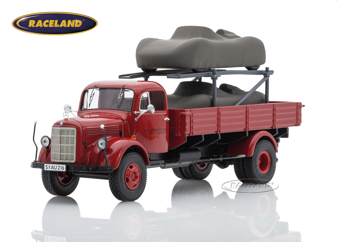 Mercedes Benz L3500 Porsche Renndienst 1960 mit Porsche 718 RS