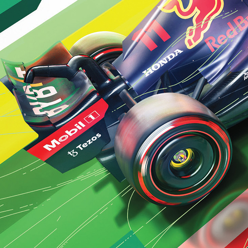 Poster Oracle Red Bull Racing F1 Sergio Perez GP Mexiko 2022 50x70cm