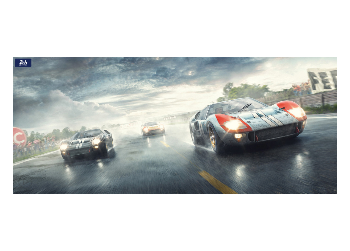 Kunstdruck Fords and the Furious Ford GT40 Le Mans 1966