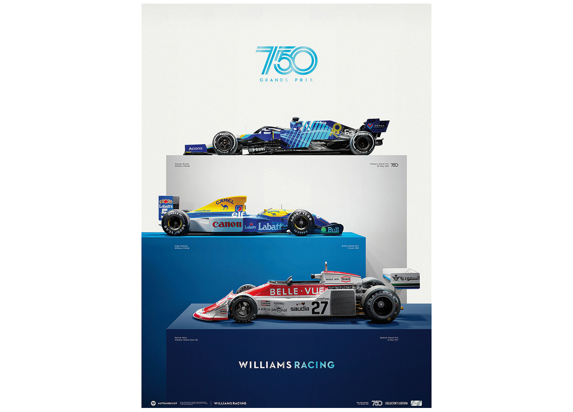 Poster Williams F1 Racing GP Monaco 2021 750. F1 Grand Prix 50x70cm