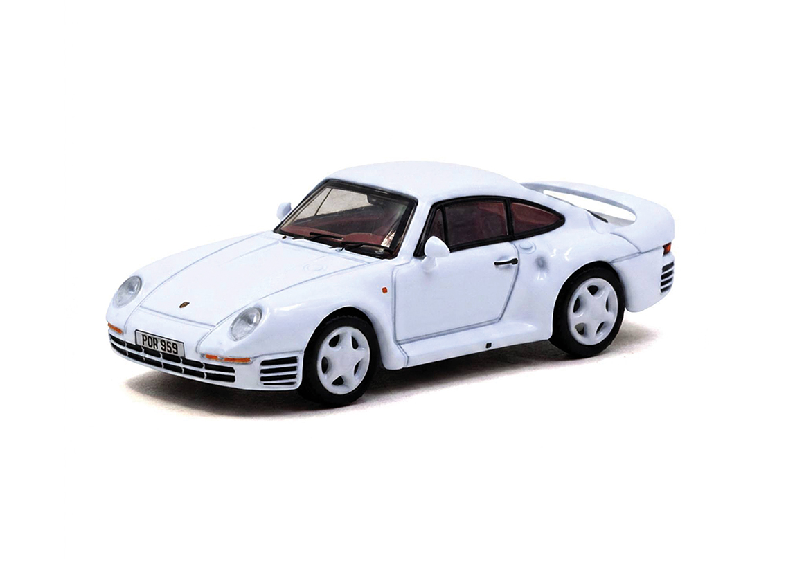 Porsche 959 1989 - weiß + Trading Card Combo Set