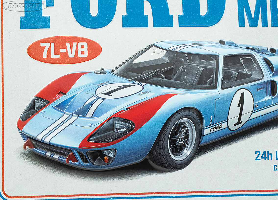 Blechschild 24H Le Mans 1966 Ford GT40 30 x 40cm