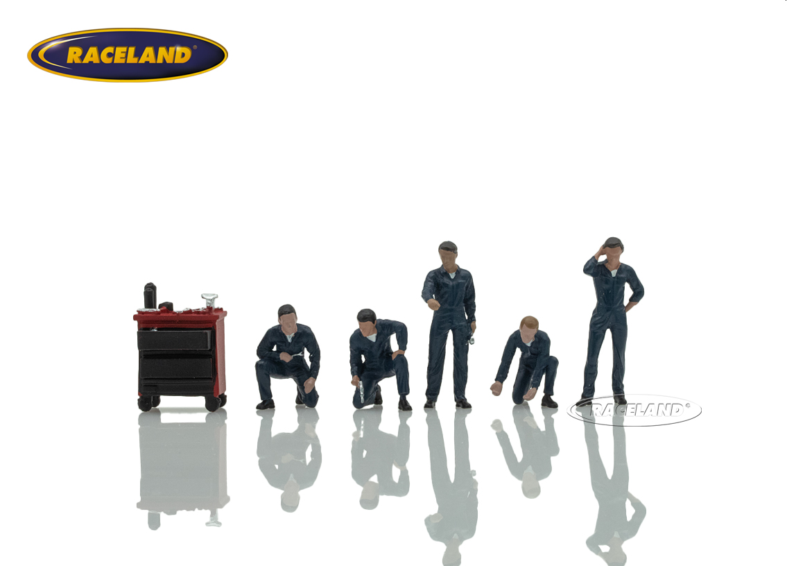 Figuren Set Mechaniker 5 Figuren mit Werkstattwagen