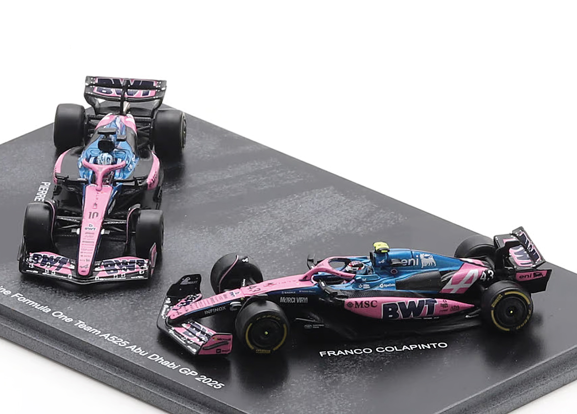 Alpine A525 Renault F1 BWT Alpine Team GP Abu Dhabi 2025 Set Merci, Viry