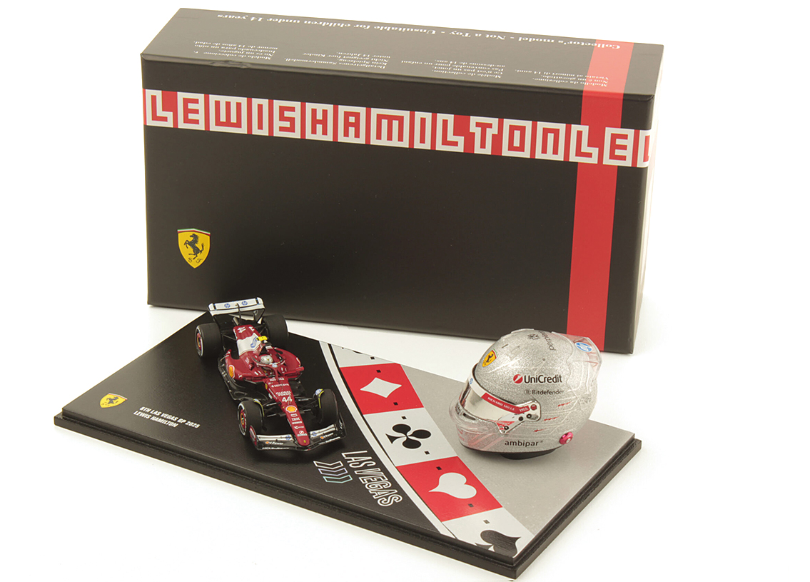 Ferrari SF-25 Scuderia Ferrari F1 + Helm 1:5 Set GP Las Vegas 2025