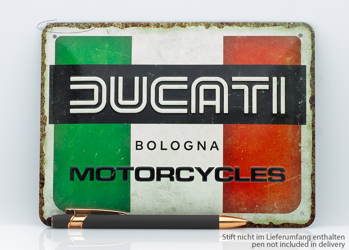 Blechschild Ducati Italy Giugiaro Logo 15 x 20cm