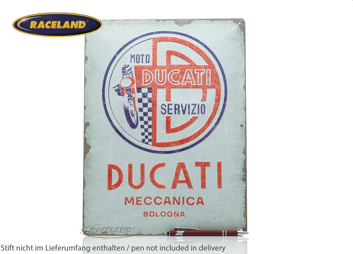 Blechschild Ducati - Moto Servizio Meccanica 30 x 40cm