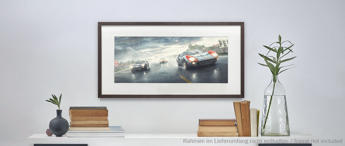 Kunstdruck Fords and the Furious Ford GT40 Le Mans 1966