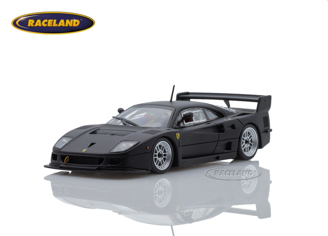 Ferrari F40 LM Präsentationsmodell 1996 - matt schwarz, silberne Enkei Rädern